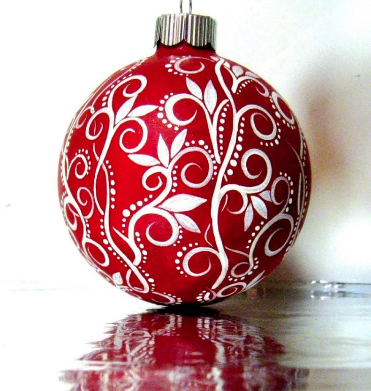 Red and White Christmas Ornament
